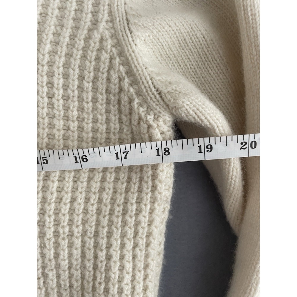 Daniele Blasi Women M Wool Sweater Cream Cable Chunky Knit Shawl Neck Italy Warm - Picture 6 of 11